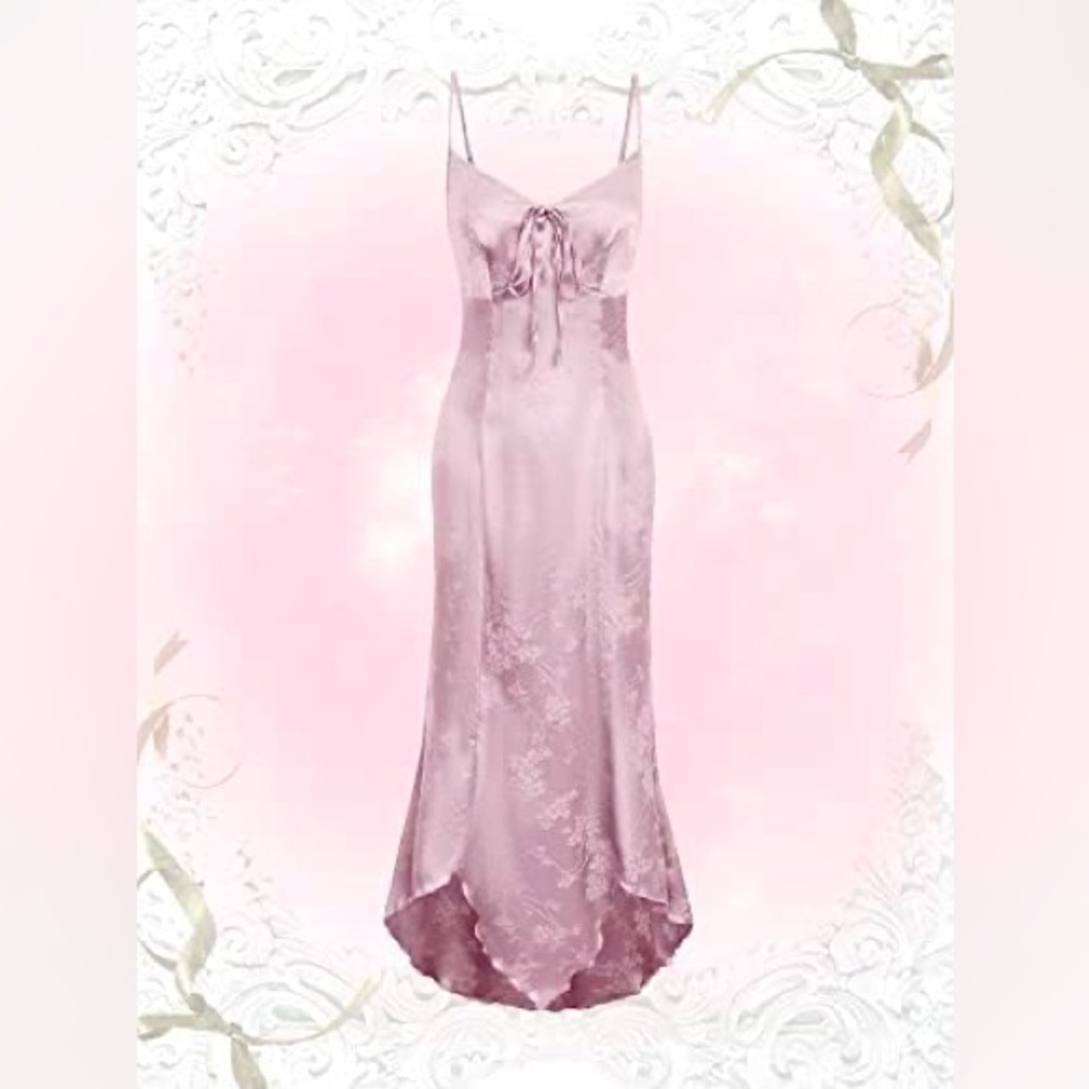 Fairy core pink satin dress